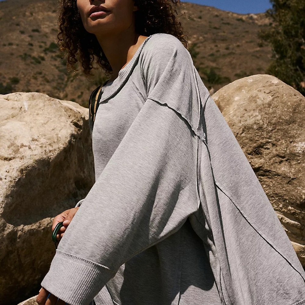 Free People Movement - Oversized Dark Gray Sweatshirt